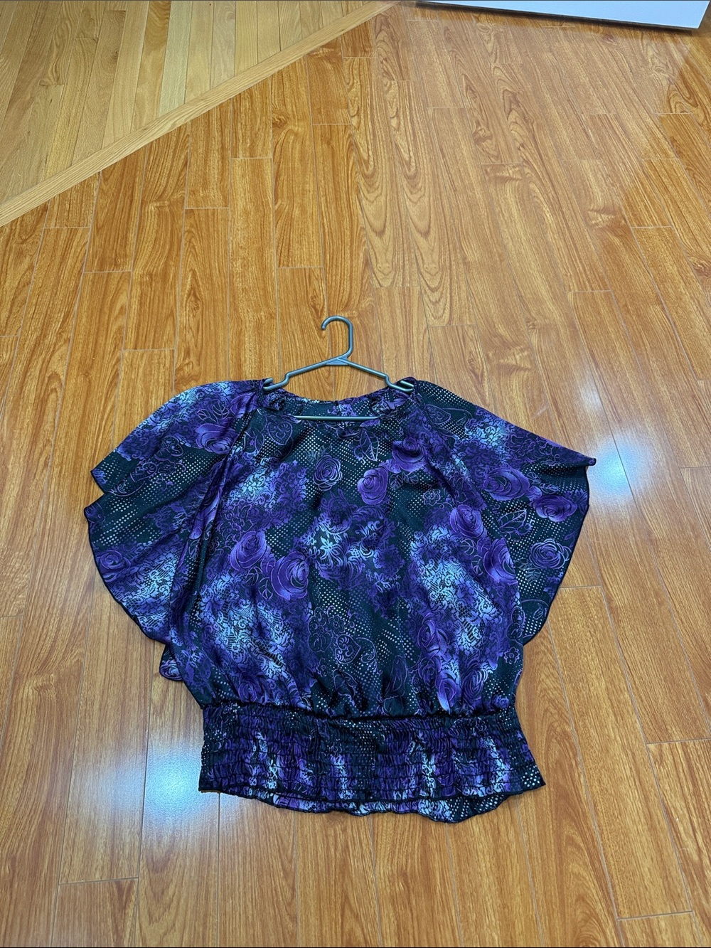 George Plus Black and Purple Printed Blouse